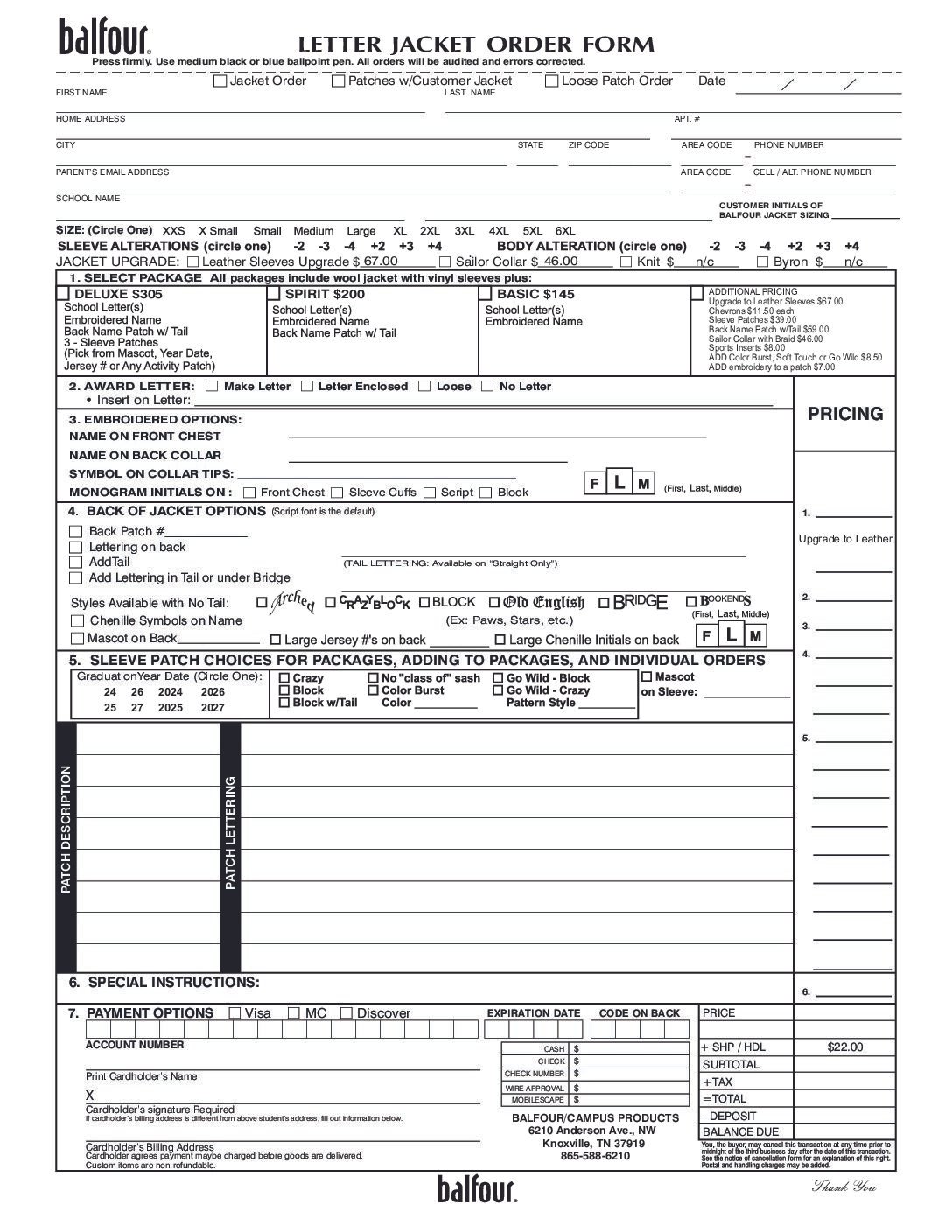 Balfour Campus Products Knoxville