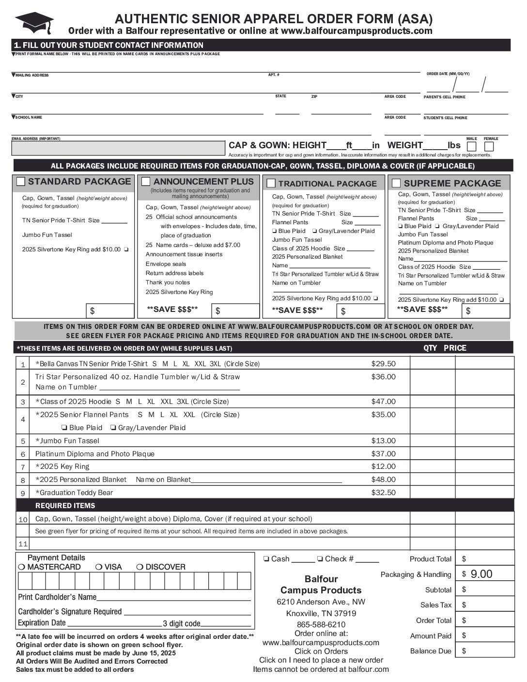 Balfour Campus Products Knoxville